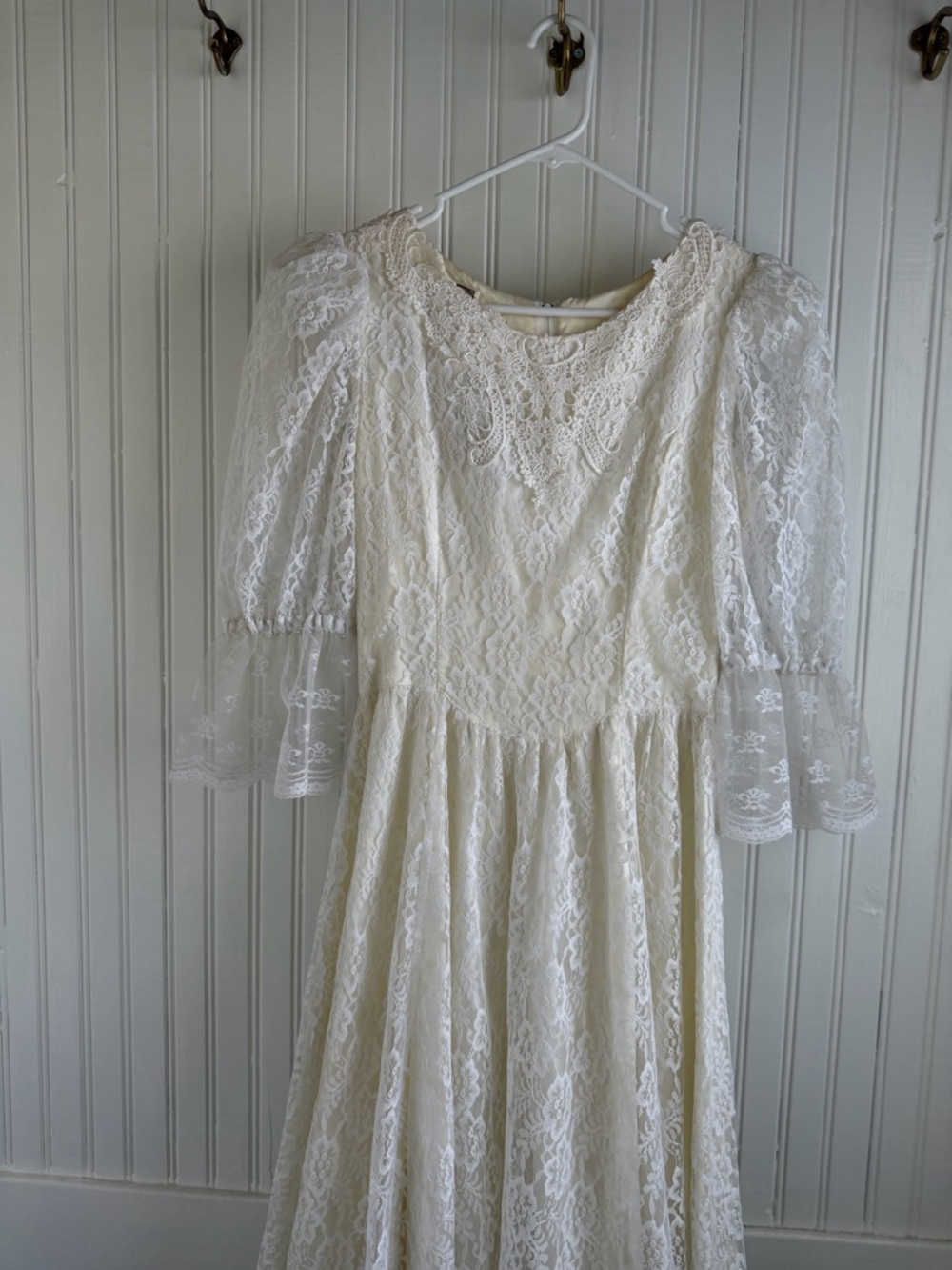 Gunne Sax by Jessica Lace Dress with Bell Sleeves